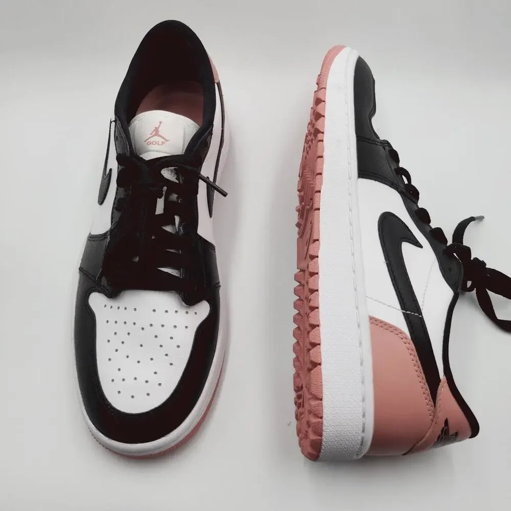 Mens Size 9.5 Nike Golf Shoes Air Jordan 1 Retro Low G Rust Pink Spikeless auth